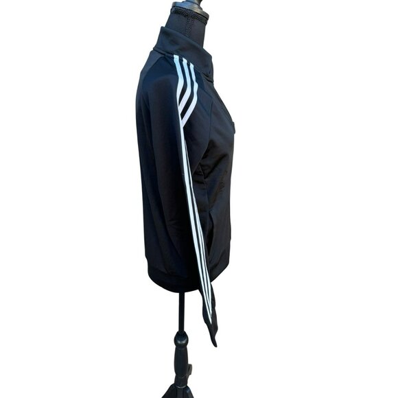 Adidas Primegreen Essentials Warm-Up Slim 3-Stripes Track Jacket Womens Black M - Picture 4 of 13